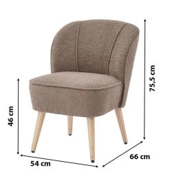 Fauteuil TIVOLI Tissu Bouclette Taupe 11 Fauteuil TIVOLI Tissu Bouclette Taupe -Canapé Rêve Promos Magasin fauteuil tivoli en teddy taupe 5