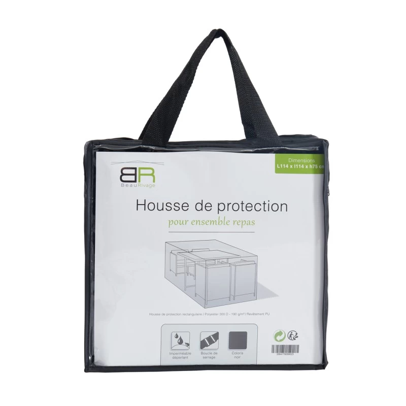 Housse De Protection Pour Ensemble Repas 4 Places Noir 2 Housse De Protection Pour Ensemble Repas 4 Places Noir – Image 2