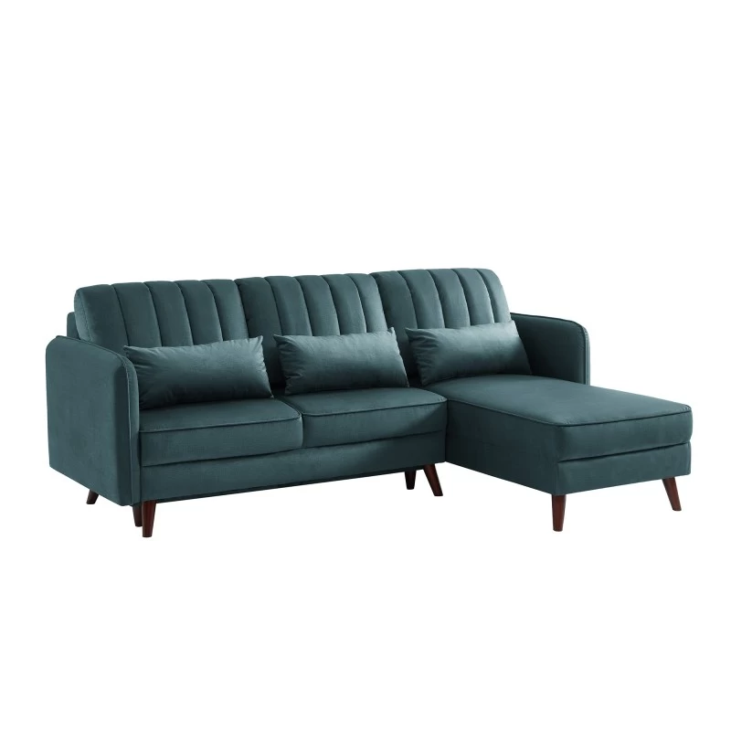 Canapé D'angle IDAHO En Tissu Bleu Vert Convertible 2 Canapé D'angle IDAHO En Tissu Bleu Vert Convertible – Image 2