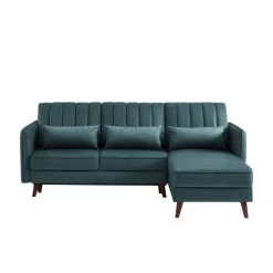 Canapé D'angle IDAHO En Tissu Bleu Vert Convertible 10 Canapé D'angle IDAHO En Tissu Bleu Vert Convertible -Canapé Rêve Promos Magasin idahoancvtxblvr canape angle 3