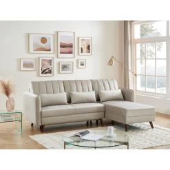 Canapé D'angle IDAHO En Tissu Sable Convertible -Canapé Rêve Promos Magasin idahoancvtxsable canape angle 3