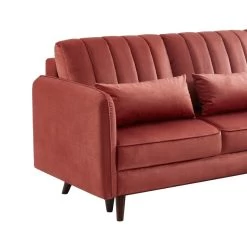 Canapé D'angle IDAHO En Tissu Terracotta Avec Angle Convertible -Canapé Rêve Promos Magasin idahoancvtxterra canape angle 6