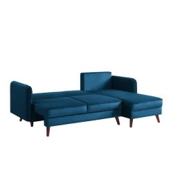Canapé D'angle IDAHO En Velours Bleu Convertible -Canapé Rêve Promos Magasin idahoancvvvbleu canape angle 2