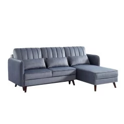 Canapé D'angle IDAHO En Velours Gris Convertible 8 Canapé D'angle IDAHO En Velours Gris Convertible -Canapé Rêve Promos Magasin idahoancvvvgr canape angle 1