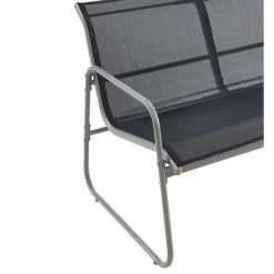 Salon De Jardin LISBOA En Acier Et Textilène Noir 4 Places -Canapé Rêve Promos Magasin lisboa sofa set noir 4pcs 3