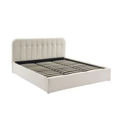 Lit Coffre ANDRE Tissu Bouclette écru 180x200 Sommier Inclus -Canapé Rêve Promos Magasin lit coffre andre tissu bouclettes ecru 180x200 sommier inclus 3