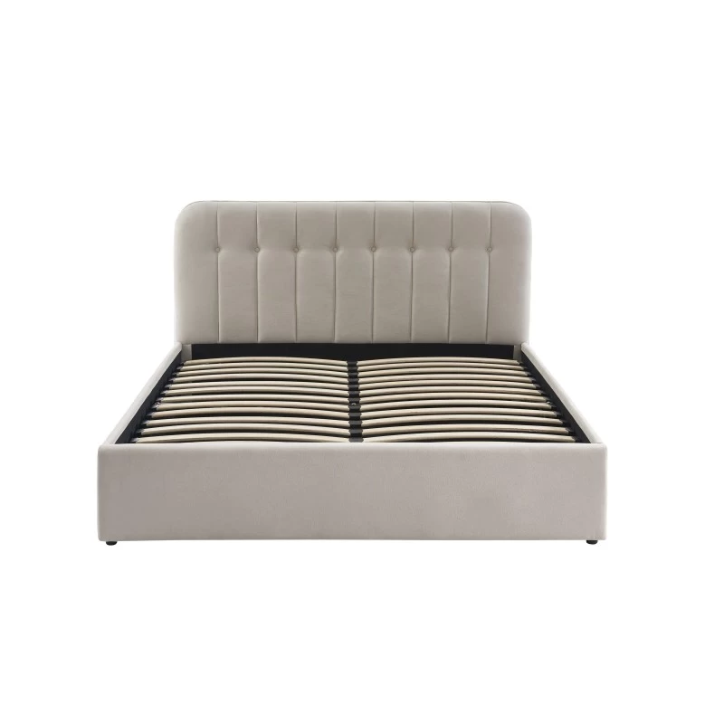 Lit Coffre ANDRE Velours Beige Sable 160x200 Sommier Inclus 5 Lit Coffre ANDRE Velours Beige Sable 160x200 Sommier Inclus – Image 5