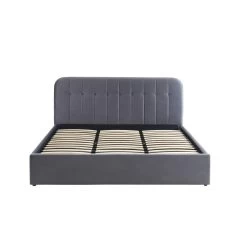 Lit Coffre ANDRE Velours Gris Anthracite Sommier 180x200 Inclus -Canapé Rêve Promos Magasin lit coffre andre velours gris anthracite sommier 180x200cm inclus 6