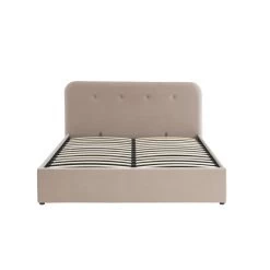 Lit Coffre KNUT Velours Beige Sable 160x200 Sommier Inclus -Canapé Rêve Promos Magasin lit coffre knut velours beige sable 160x200 sommier inclus 4