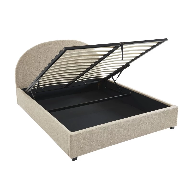 Lit Coffre OLAF Tissu Bouclette Beige 160x200 Sommier Inclus 8 Lit Coffre OLAF Tissu Bouclette Beige 160x200 Sommier Inclus – Image 8