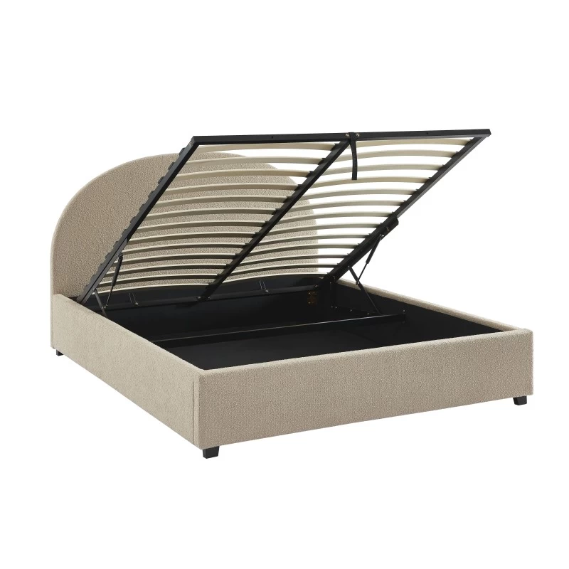 Lit Coffre OLAF Tissu Bouclette Beige 160x200 Sommier Inclus 9 Lit Coffre OLAF Tissu Bouclette Beige 160x200 Sommier Inclus – Image 9