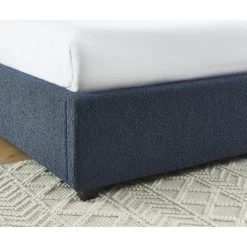 Lit Coffre OLAF Tissu Bouclette Bleu Foncé 160x200 Sommier Inclus -Canapé Rêve Promos Magasin lit coffre olaf laine bouclee bleu fonce 160x200 sommier inclus 4