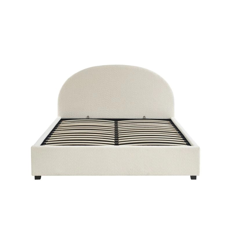 Lit Coffre OLAF Tissu Bouclette écru 160x200 Sommier Inclus 9 Lit Coffre OLAF Tissu Bouclette écru 160x200 Sommier Inclus – Image 9