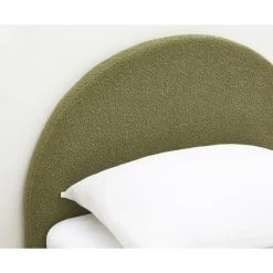 Lit Coffre OLAF Tissu Bouclette Kaki 90x190 Sommier Inclus -Canapé Rêve Promos Magasin lit coffre olaf laine bouclee kaki 90x190 sommier inclus 4