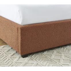 Lit Coffre OLAF Tissu Bouclette Terracotta 160x200 Sommier Inclus -Canapé Rêve Promos Magasin lit coffre olaf laine bouclee terracotta 160x200 sommier inclus 4