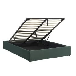 Lit Coffre SAKURA Velours Vert Forêt 160x200 Sommier Inclus -Canapé Rêve Promos Magasin lit coffre sakura velours vert foret 160x200 sommier inclus 3