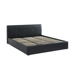 Lit Coffre SEGURO Simili Noir 180x200 Sommier Inclus -Canapé Rêve Promos Magasin lit coffre seguro simili noir 180x200 sommier inclus 4