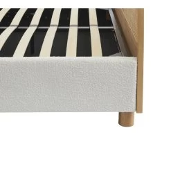 Lit Coffre TSUKI 160x200 Tissu Bouclette écru Et Cannage Rotin -Canapé Rêve Promos Magasin lit coffre tsuki 160x200 tissu bouclettes ecru et cannage rotin 5