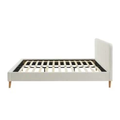 Lit Double ANDREAS Bouclette Blanche Sommier 140x190cm Inclus -Canapé Rêve Promos Magasin lit double andreas laine bouclee blanche sommier 140x190cm inclus 6