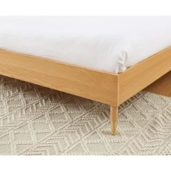 Lit Double LEON Placage Chêne Et Cannage Rotin 140x190 Sommier Inclus -Canapé Rêve Promos Magasin lit double leon placage chene et cannage rotin 140x190 sommier inclus 3