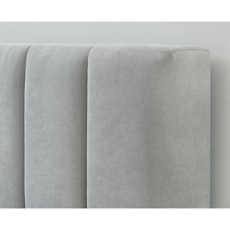 Lit Double MARIUS Tissu Gris Perle 160x200 Sommier Inclus 4 Lit Double MARIUS Tissu Gris Perle 160x200 Sommier Inclus – Image 4