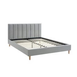 Lit Double MARIUS Tissu Gris Perle 160x200 Sommier Inclus 13 Lit Double MARIUS Tissu Gris Perle 160x200 Sommier Inclus -Canapé Rêve Promos Magasin lit double marius velours gris perle 160x200 sommier inclus 4