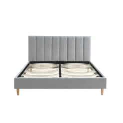 Lit Double MARIUS Tissu Gris Perle 160x200 Sommier Inclus 14 Lit Double MARIUS Tissu Gris Perle 160x200 Sommier Inclus -Canapé Rêve Promos Magasin lit double marius velours gris perle 160x200 sommier inclus 5