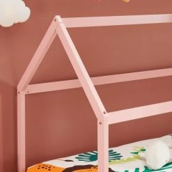 Lit Enfant Cabane TINY Pin Rose 90x190 Sommier Inclus -Canapé Rêve Promos Magasin lit enfant cabane tiny bois massif de pin rose 90x190 3
