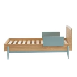 Lit Enfant PABLO Bleu Et Cannage Rotin 70x140 Sommier Inclus -Canapé Rêve Promos Magasin lit enfant pablo bleu et cannage rotin 70x140 sommier inclus 4