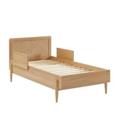 Lit Enfant PABLO Cannage Rotin Et Effet Bois 70x140 Sommier Inclus -Canapé Rêve Promos Magasin lit enfant pablo cannage rotin et effet bois 70x140 sommier inclus 3