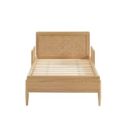 Lit Enfant PABLO Cannage Rotin Et Effet Bois 70x140 Sommier Inclus -Canapé Rêve Promos Magasin lit enfant pablo cannage rotin et effet bois 70x140 sommier inclus 5