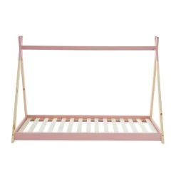 Lit Enfant Tipi TINY Pin Rose 90x190 Sommier Inclus -Canapé Rêve Promos Magasin lit enfant tipi tiny 90x190 bois massif de pin rose sommier a lattes inclus 4