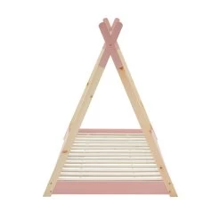 Lit Enfant Tipi TINY Pin Rose 90x190 Sommier Inclus -Canapé Rêve Promos Magasin lit enfant tipi tiny 90x190 bois massif de pin rose sommier a lattes inclus 5