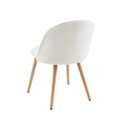 Lot De 2 Chaises MACARON Tissu Bouclettes écru Pieds Hêtre Massif -Canapé Rêve Promos Magasin lot de 2 chaises macaron tissu bouclettes ecru pieds hetre massif 5