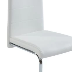 Lot De 2 Chaises MARA Simili Blanc Pieds Métal Chromé -Canapé Rêve Promos Magasin lot de 2 chaises mara simili blanc pieds en metal chrome 2
