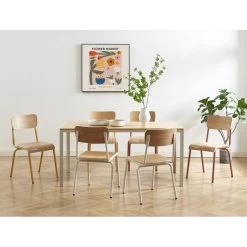 Lot De 2 Chaises PANTONE Jaune Moutarde Et Placage Frên -Canapé Rêve Promos Magasin lot de 2 chaises pantone jaune moutarde et placage fren 2