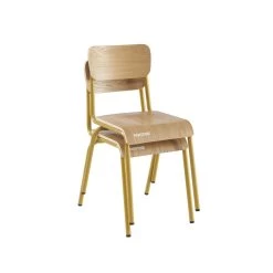 Lot De 2 Chaises PANTONE Jaune Moutarde Et Placage Frên -Canapé Rêve Promos Magasin lot de 2 chaises pantone jaune moutarde et placage fren 8