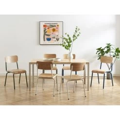 Lot De 2 Chaises PANTONE Vert Olive Et Placage Frêne -Canapé Rêve Promos Magasin lot de 2 chaises pantone vert olive et placage frene 2