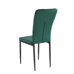 Lot De 2 Chaises POPPY Velours Vert Pieds En Métal Noir -Canapé Rêve Promos Magasin lot de 2 chaises poppy velours vert pieds en metal noir 5