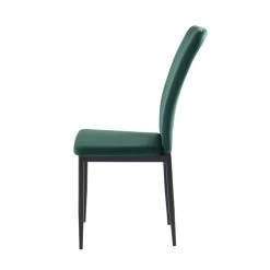 Lot De 2 Chaises POPPY Velours Vert Pieds En Métal Noir -Canapé Rêve Promos Magasin lot de 2 chaises poppy velours vert pieds en metal noir 6