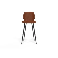 Lot De 2 Tabourets De Bar ETHAN En PU Cognac -Canapé Rêve Promos Magasin lot de 2 tabourets ethan en pu cognac 2
