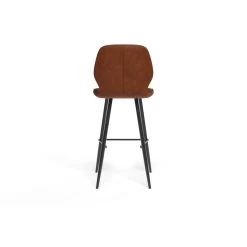 Lot De 2 Tabourets De Bar ETHAN En PU Cognac -Canapé Rêve Promos Magasin lot de 2 tabourets ethan en pu cognac 4