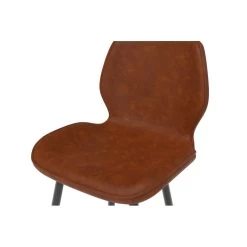 Lot De 2 Tabourets De Bar ETHAN En PU Cognac -Canapé Rêve Promos Magasin lot de 2 tabourets ethan en pu cognac 5