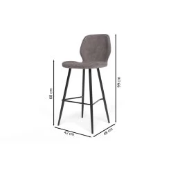 Lot De 2 Tabourets De Bar ETHAN En PU Gris 13 Lot De 2 Tabourets De Bar ETHAN En PU Gris -Canapé Rêve Promos Magasin lot de 2 tabourets ethan en pu gris 6