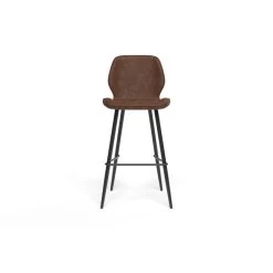 Lot De 2 Tabourets De Bar ETHAN En PU Marron -Canapé Rêve Promos Magasin lot de 2 tabourets ethan en pu marron 2