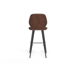 Lot De 2 Tabourets De Bar ETHAN En PU Marron -Canapé Rêve Promos Magasin lot de 2 tabourets ethan en pu marron 4