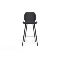 Lot De 2 Tabourets De Bar ETHAN En PU Noir -Canapé Rêve Promos Magasin lot de 2 tabourets ethan en pu noir 2
