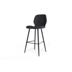 Lot De 2 Tabourets De Bar ETHAN En PU Noir -Canapé Rêve Promos Magasin lot de 2 tabourets ethan en pu noir 3