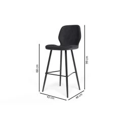 Lot De 2 Tabourets De Bar ETHAN En PU Noir -Canapé Rêve Promos Magasin lot de 2 tabourets ethan en pu noir 6