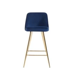 Lot De 2 Tabourets EUGENE En Velours Bleu Nuit Avec Pieds Dorés -Canapé Rêve Promos Magasin lot de 2 tabourets eugene 10